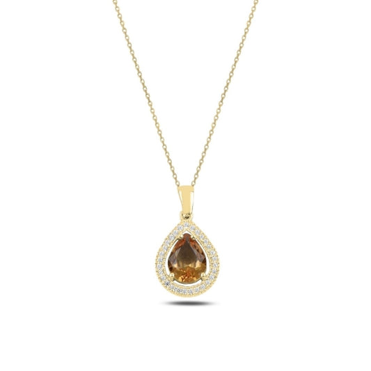 Sterling Silver Gold Plated Teardrop Zultanite Necklace