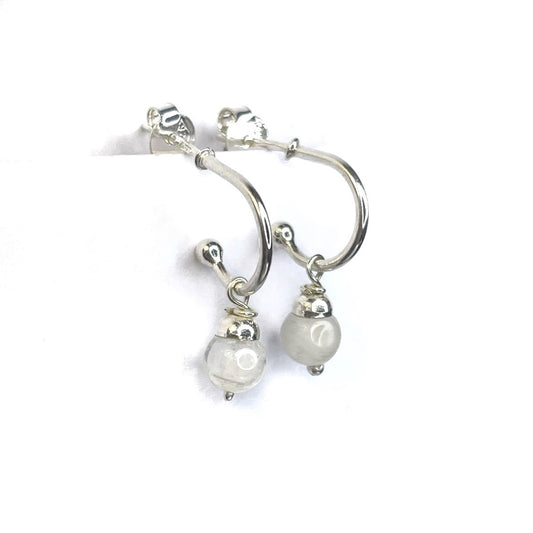 Sterling Silver Moonstone Drop Earrings