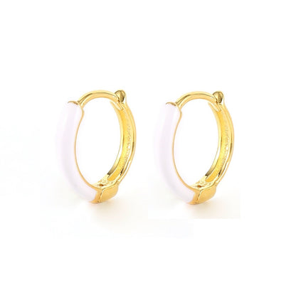 Sterling Silver Gold Plated Enamel Hoops