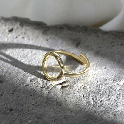 Silver Gold Plated Circle Ring