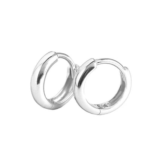 Sterling Silver Rhodium Plated Hoops