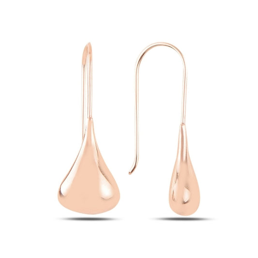 Sterling Silver Rose Gold Plated Drop Earrings