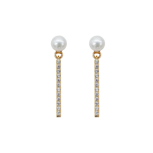 Sterling Silver Gold Plated Pearl Drop Earrings