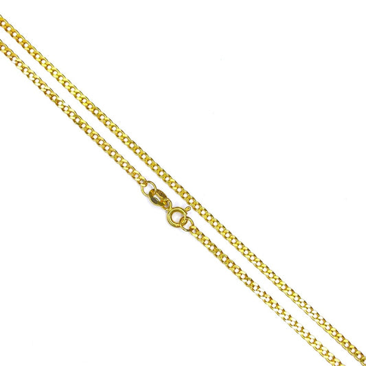 3.5 - 5,9 g sidabrinė auksuota 2 mm pločio grandinėlė "Curb"