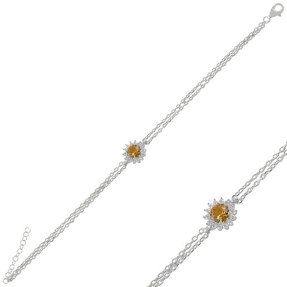 Sterling Silver Rhodium Plated Zultanite Bracelet