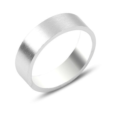 Sterling Silver Matte 6 mm Band Ring
