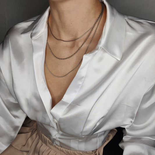 Oxidized Silver 2 mm Twist Chain