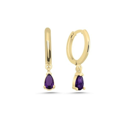 Sterling Silver Gold Plated Hoops with Charms 