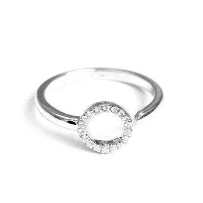 Sterling Silver Rhodium Plated CZ Ring