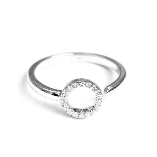 Sterling Silver Rhodium Plated CZ Ring