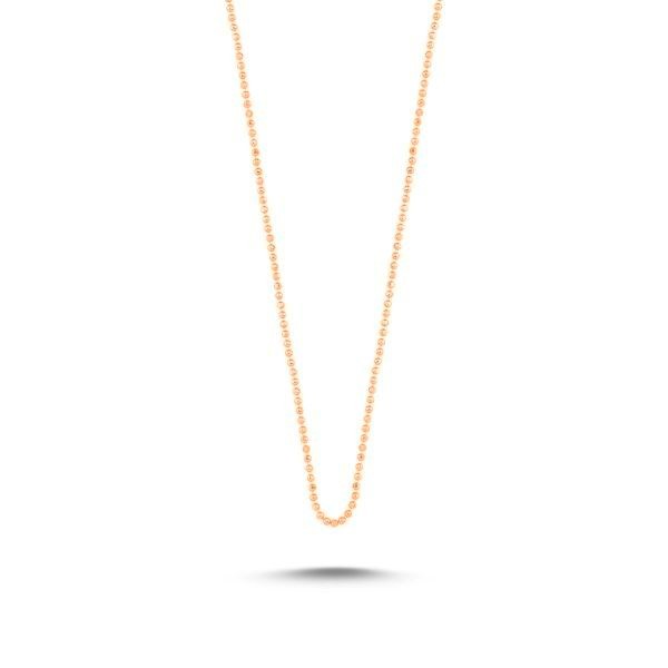 Sterling Silver Rose Gold Plated 1 mm Ball Bead Chain