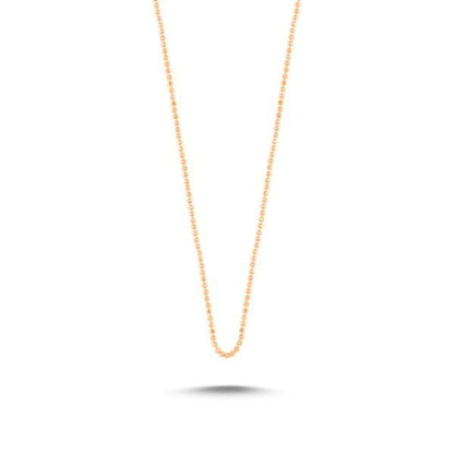 Sterling Silver Rose Gold Plated 1 mm Ball Bead Chain
