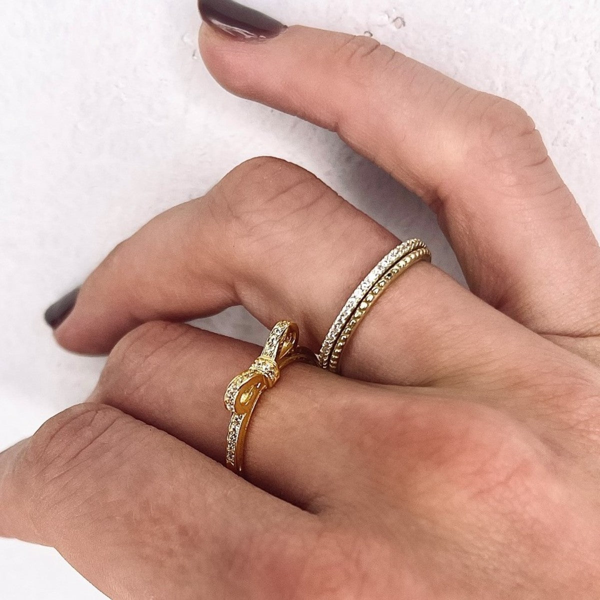 Sterling Silver Gold Plated 1 mm CZ Band Ring
