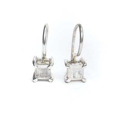 Sterling Silver Square Moonstone Drop Earrings