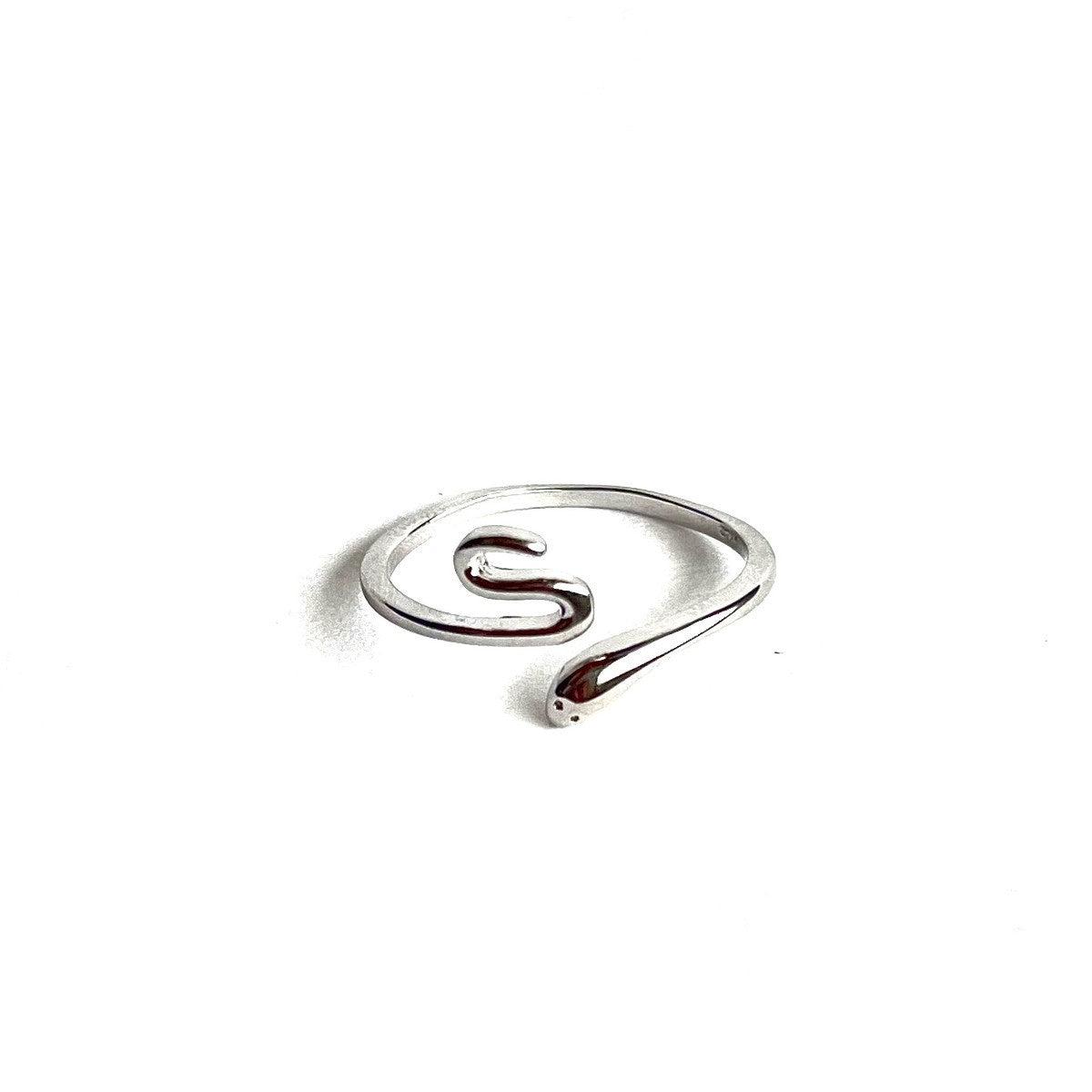 Sterling Silver Rhodium Plated Snake Ring