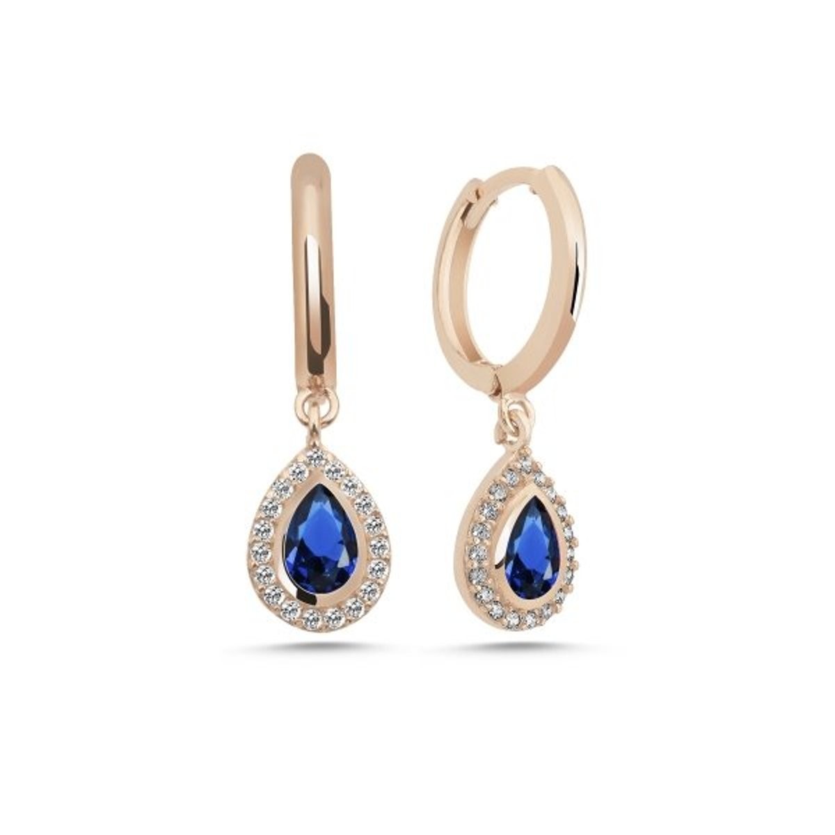 Sterling Silver Rose Gold Plated Hoops with Charms