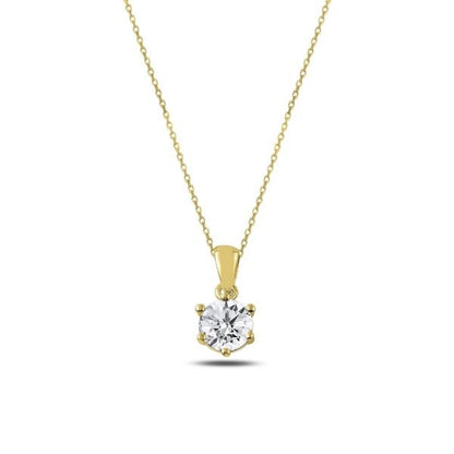 Sterling Silver Rose Gold Plated CZ Crystal Necklace
