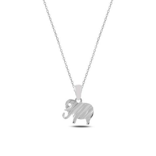 Sterling Silver Rhodium Plated Elephant Necklace