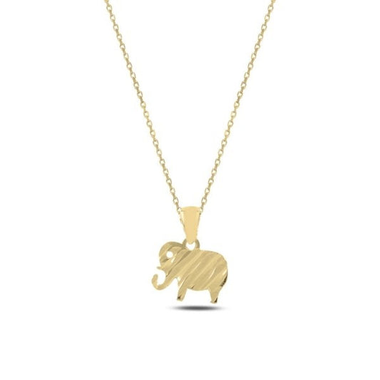 Sterling Silver Gold Plated Elephant Necklace