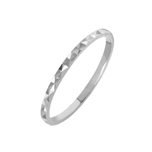 Sterling Silver Rhodium Plated 1.5 mm Ring