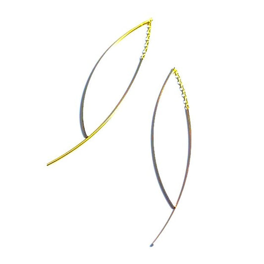 Sterling Silver Gold Plated Chain Drop Earrings