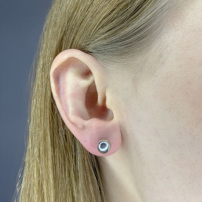 Sterling Silver Rhodium Plated 2 - 6 mm Bead Studs