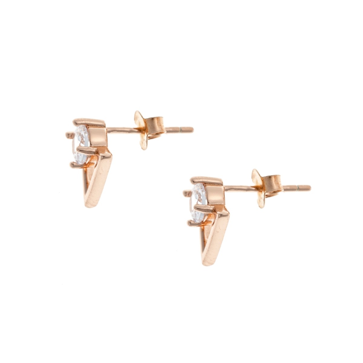 Sterling Silver Rhodium Plated CZ Studs