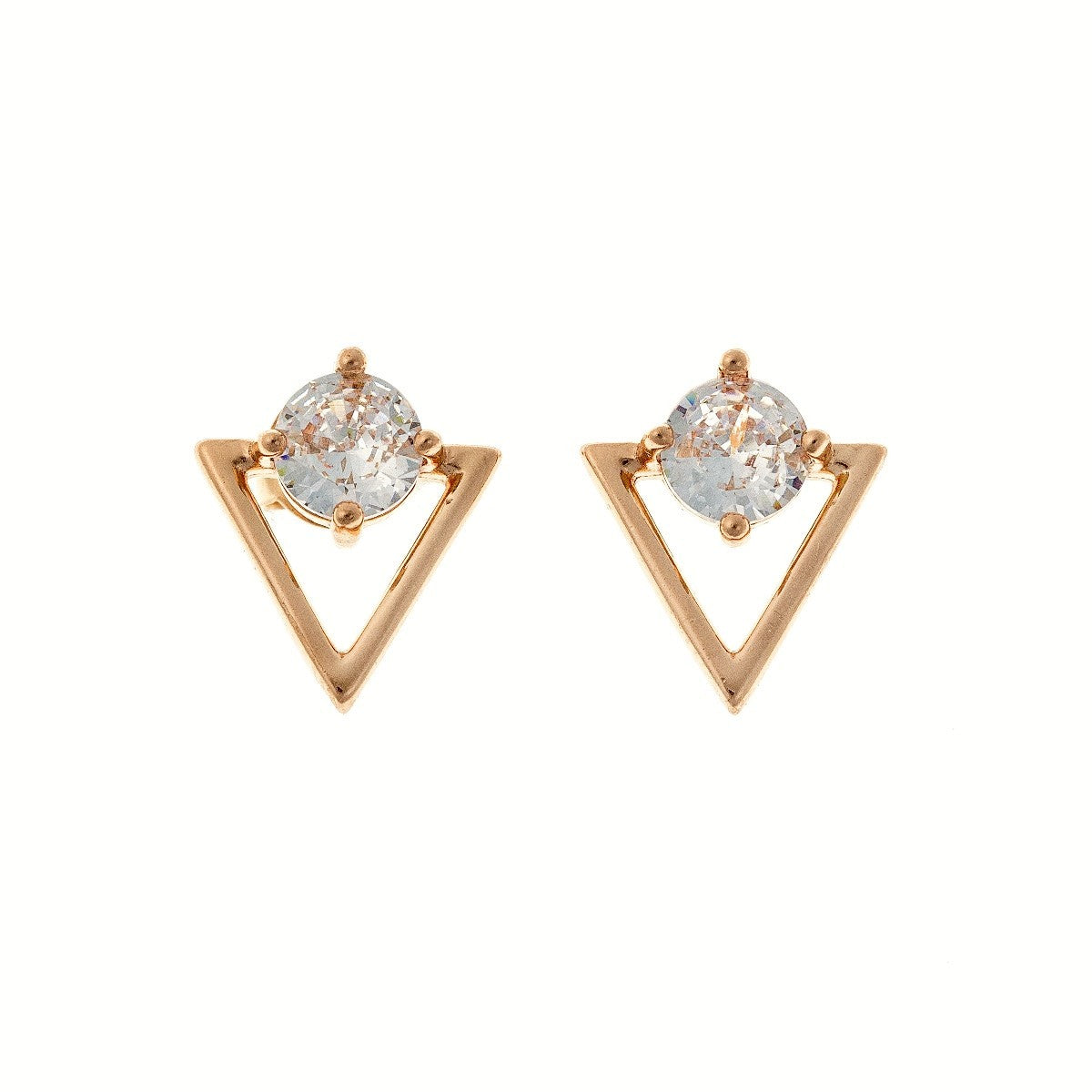 Sterling Silver Rhodium Plated CZ Studs