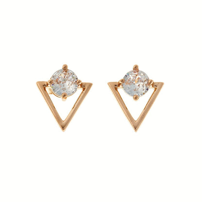 Sterling Silver Rhodium Plated CZ Studs