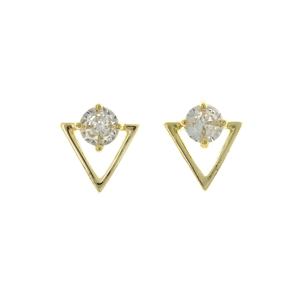 Sterling Silver Rhodium Plated CZ Studs