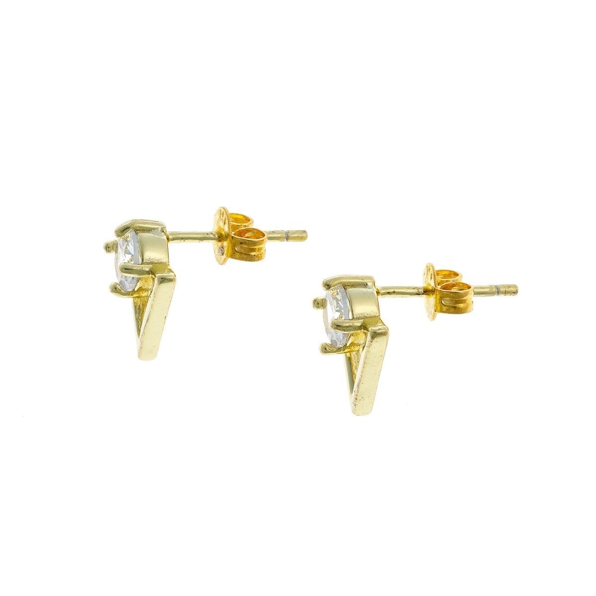 Sterling Silver Rhodium Plated CZ Studs