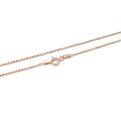 Sterling Silver Rose Gold Plated 1 mm Ball Bead Chain