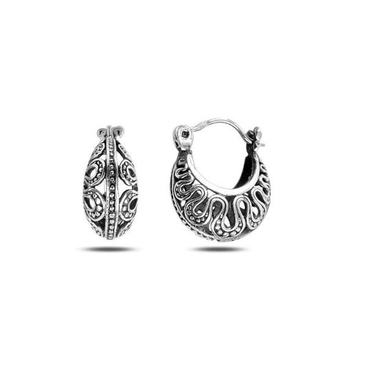 Sterling Silver Openwork Drop Earrings
