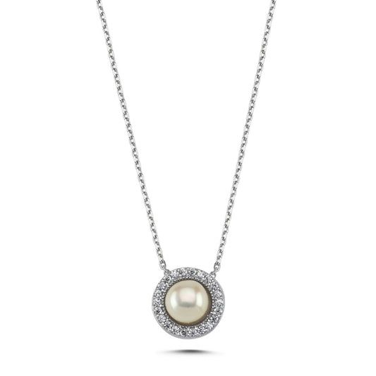 Sterling Silver Gold Plated Pearl Necklace