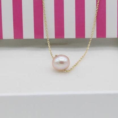 Sterling Silver Gold Plated Pearl Pendant Necklace