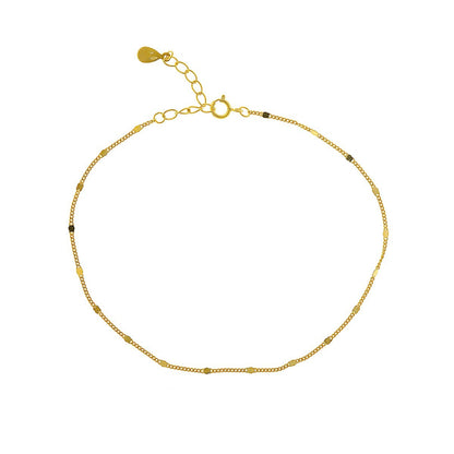 Sterling Silver Rose Gold Plated Minimalist Chain Anklet