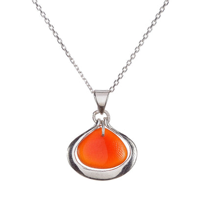 Sterling Silver Carnelian Pendant Necklace