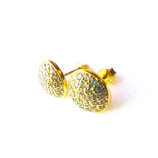 Sterling Silver Gold Plated CZ Studs