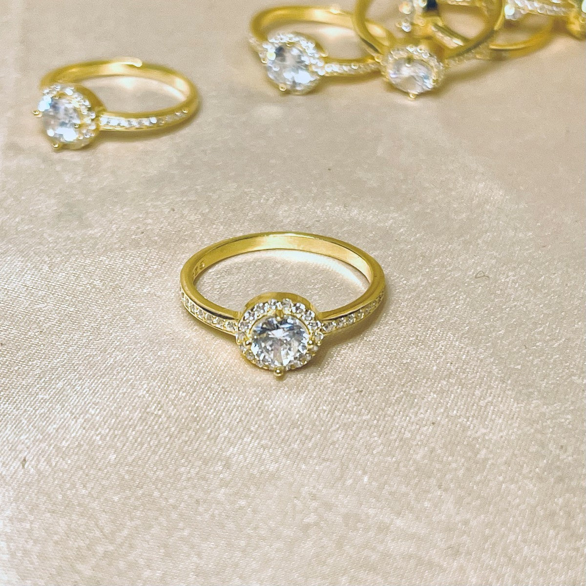 Sterling Silver Gold Plated CZ Ring "Soleste"
