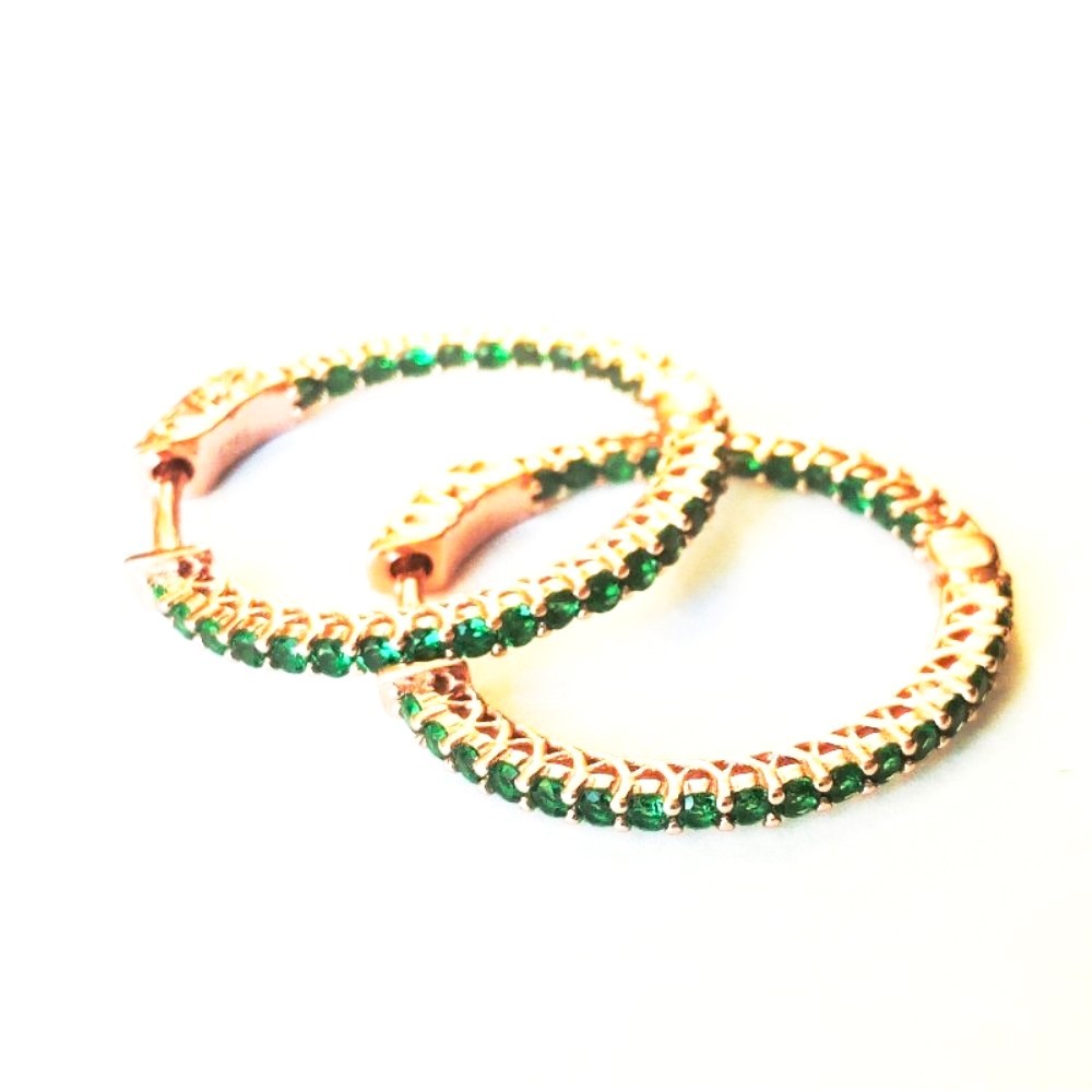 2,6cm ¦ sidabrinės paauksuotos rinkutės su žaliu cirkoniu