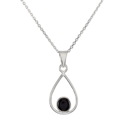 Sterling Silver Black Onyx Pendant Necklace