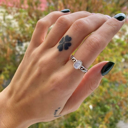 Moonstone silver ring