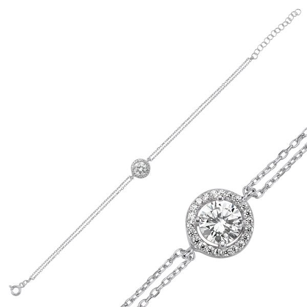 Sterling Silver Rhodium Plated Soleste Bracelet