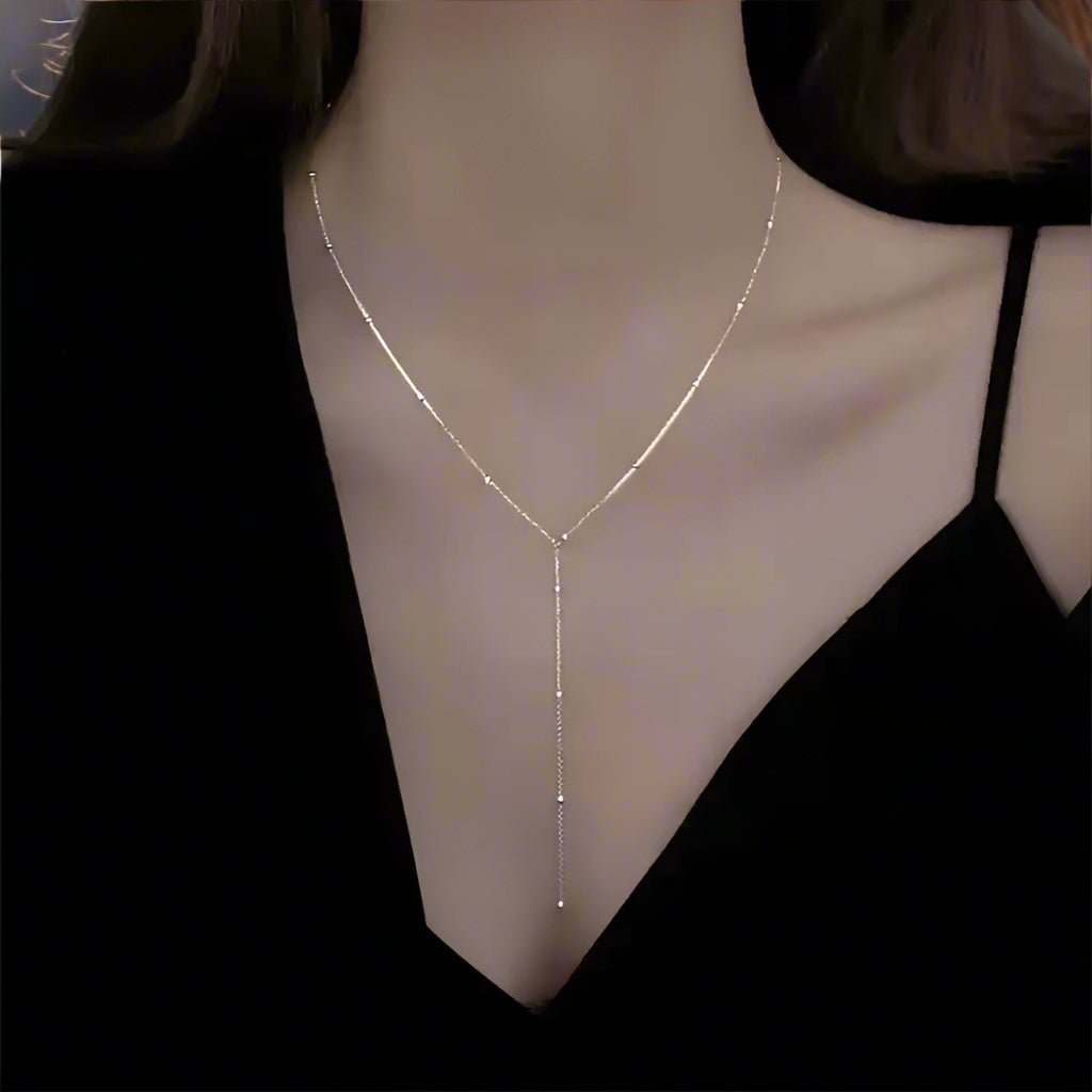 Sterling Silver Rhodium Plated Beaded Necklace