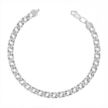 Sterling Silver 6 mm Rombo Chain Bracelet
