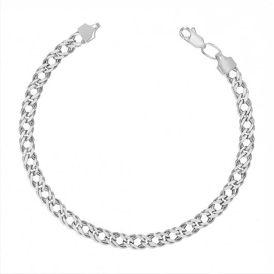 Sterling Silver 6 mm Rombo Chain Bracelet