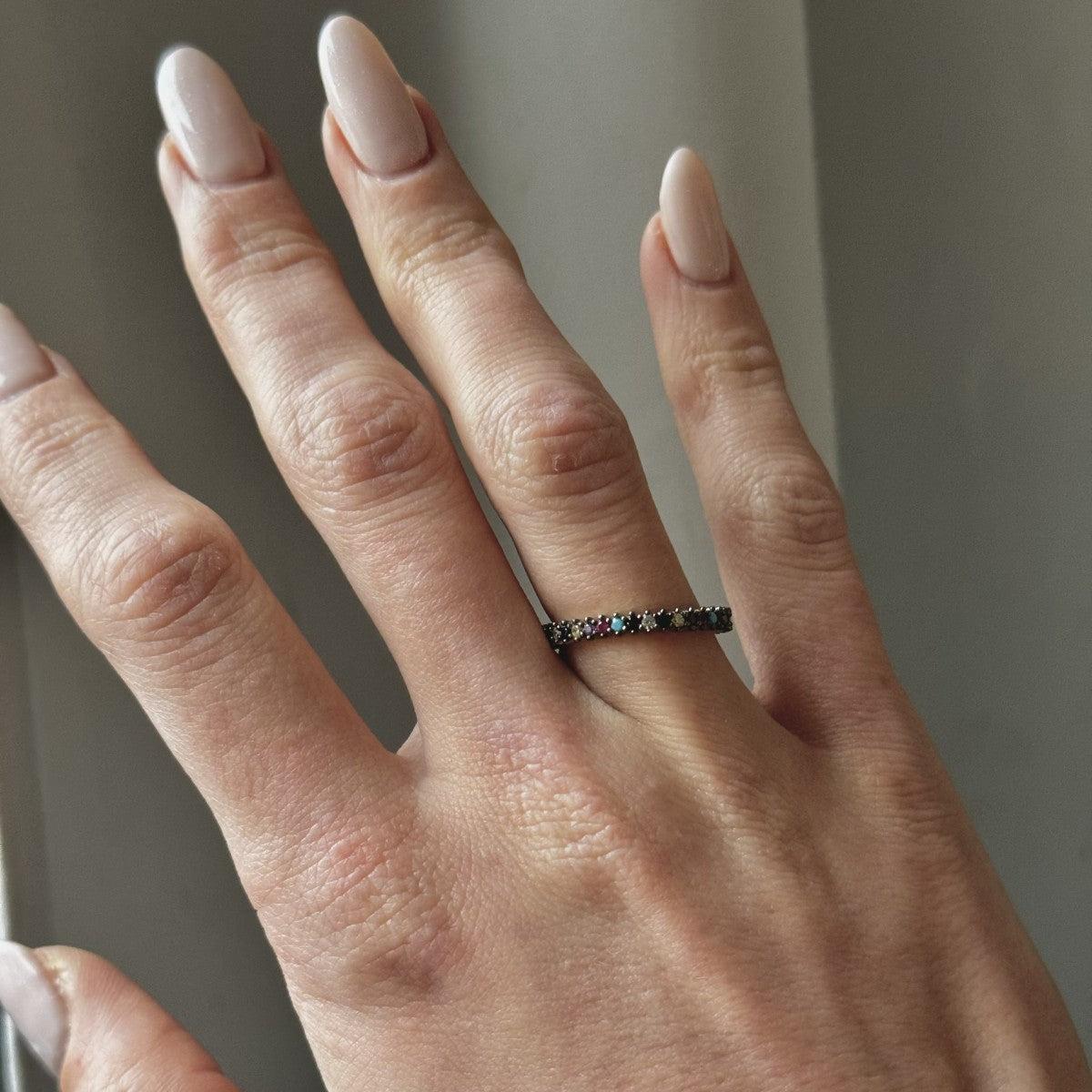 Sterling Silver Rose Gold Plated 2 mm CZ Band Ring
