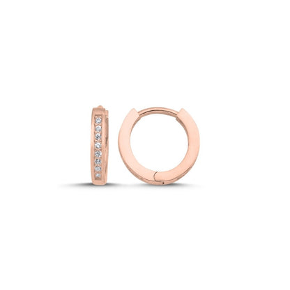 Silver Rhodium / Gold / Rose Gold Plated 12 - 20 mm CZ Hoops