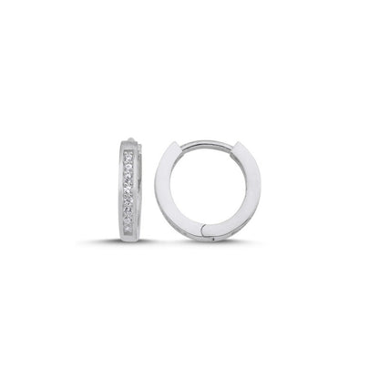Silver Rhodium / Gold / Rose Gold Plated 12 - 20 mm CZ Hoops