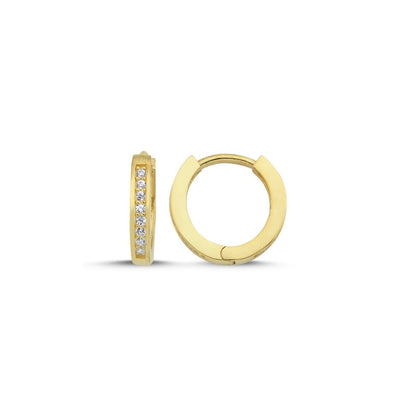 Silver Rhodium / Gold / Rose Gold Plated 12 - 20 mm CZ Hoops